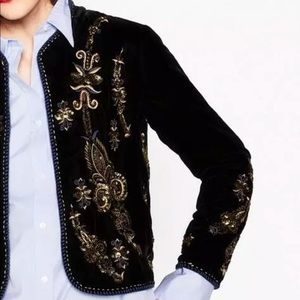 Zara Velvet Embellished Jacket sz L
